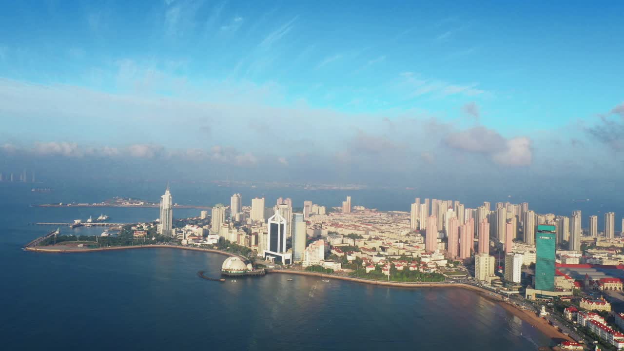 青岛中国4K高清航拍城市天际线视频下载