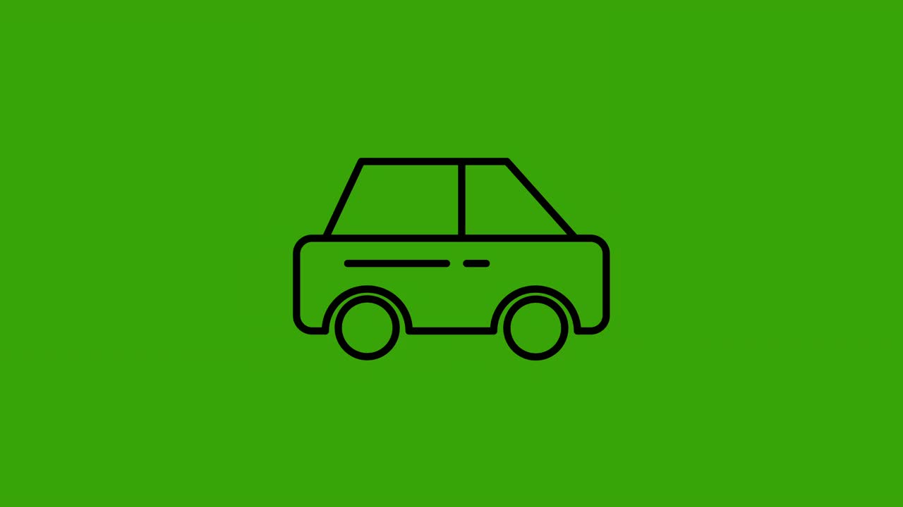 线条移动汽车动画在绿色屏幕上。4K视频运动图形动画。可以用于explayner视频。视频下载