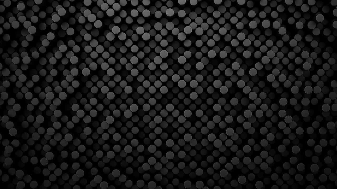 无缝循环。黑色数字技术背景与钢电池。3 d抽象插图。视频素材