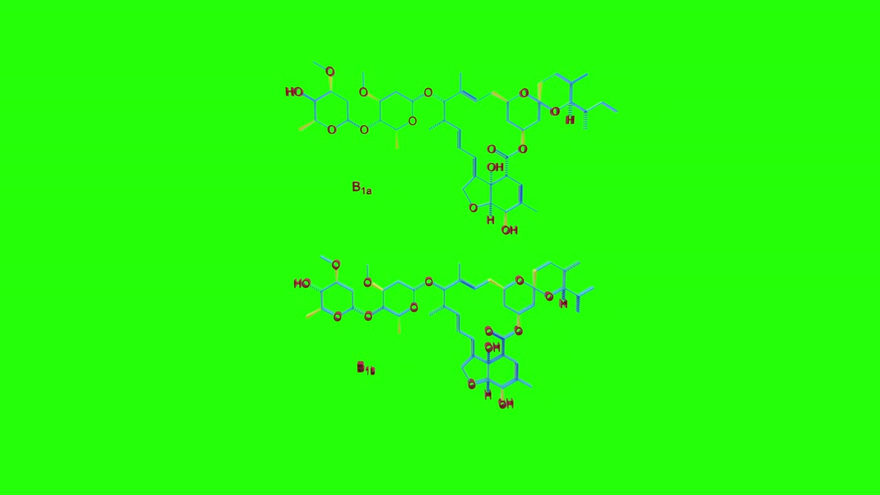 伊维菌素骨架公式(3d渲染绿光+黑色背景+ alpha哑光)视频下载