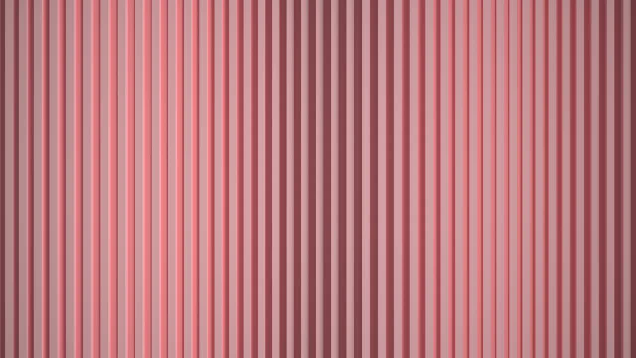 垂直线形成波浪面。太平洋粉红色背景，用于商业展示。柔软的质地。循环3d动画渲染球。就像百叶窗一样视频下载