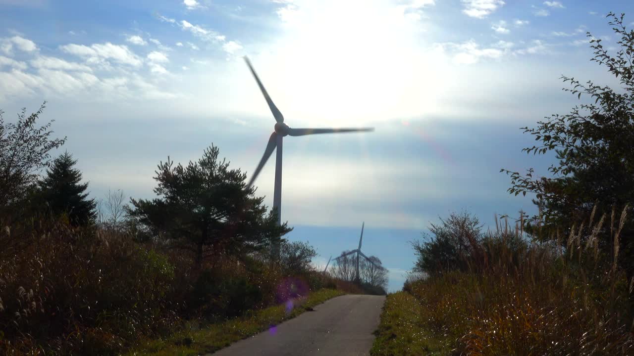 生态理念与环境，能源可持续发展。可持续资源的概念。风力发电视频素材