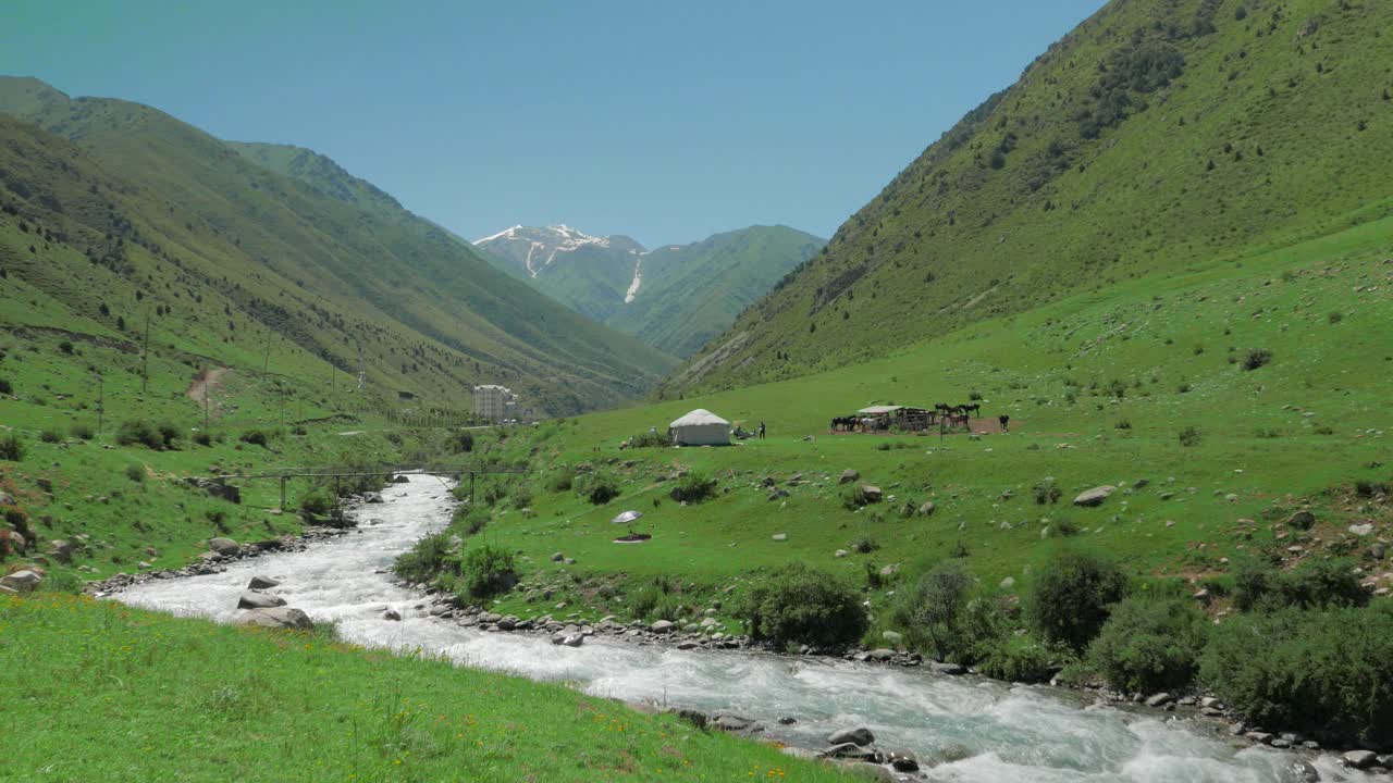 吉尔吉斯斯坦水流视频素材