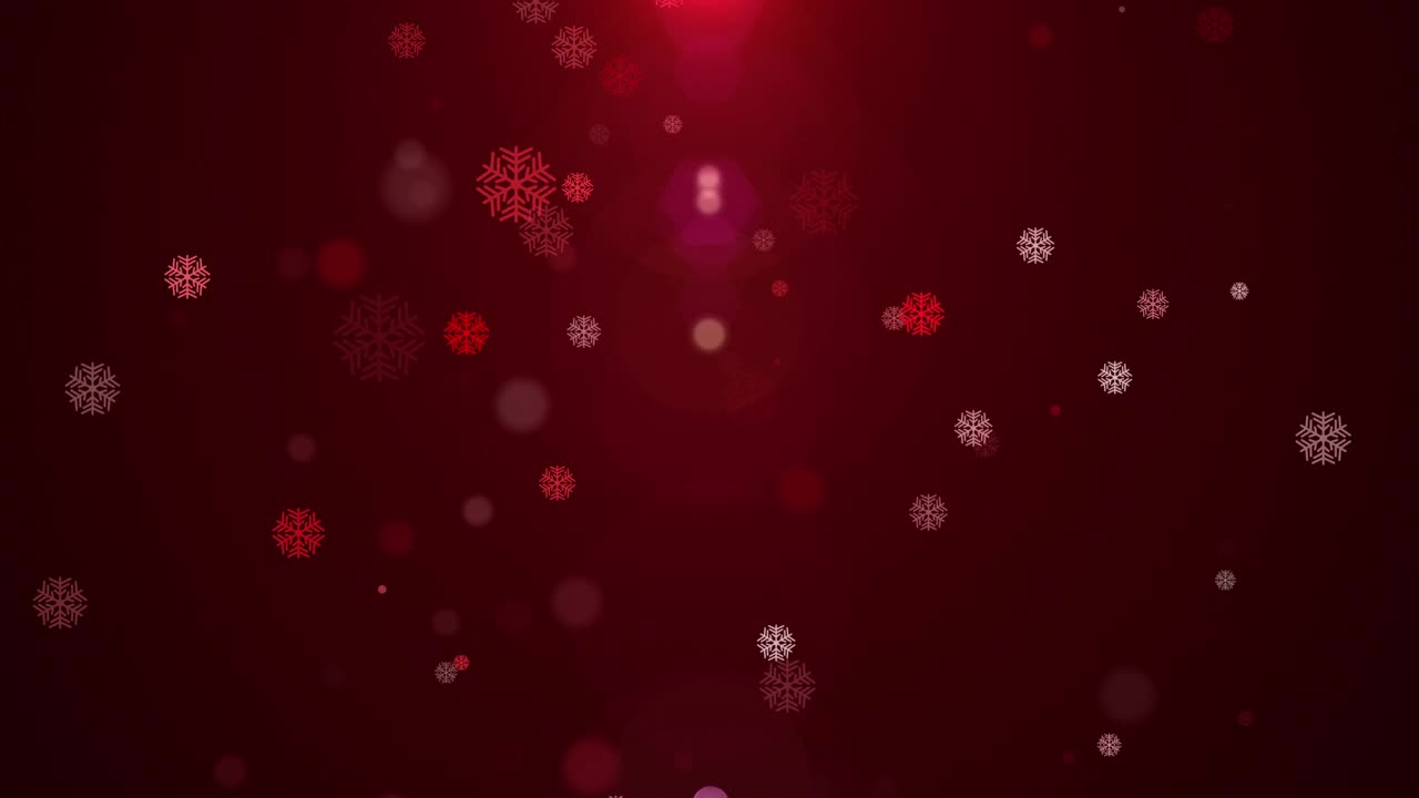 五彩纸屑雪花在黑暗的背景上流动的动画，3D渲染视频圣诞快乐的背景视频下载