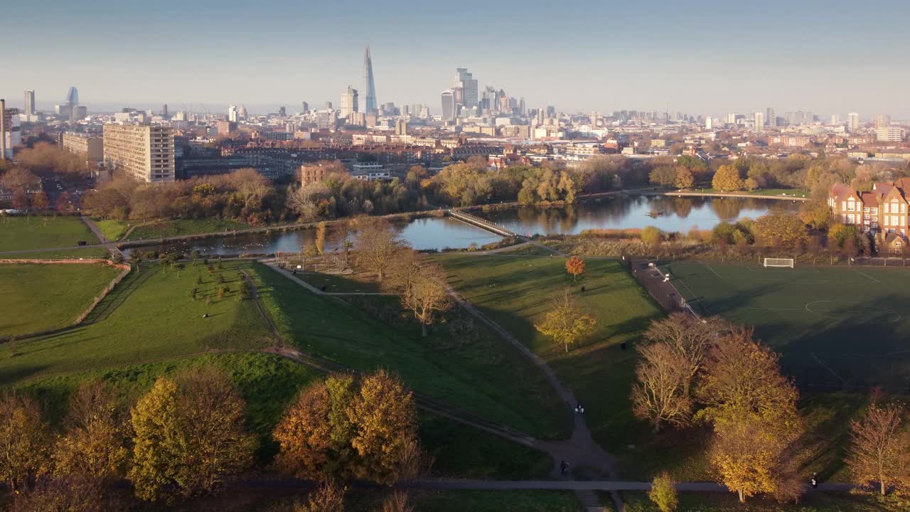 从高角度看伦敦的伯吉斯公园视频下载