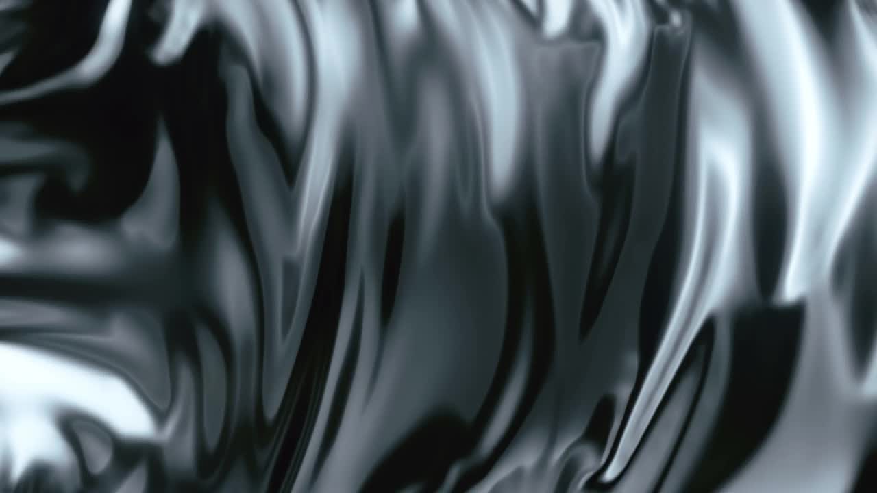 优雅闪亮的金属波浪布背景。三维渲染数字无缝循环动画。现代艺术概念。4K，超高清分辨率视频素材