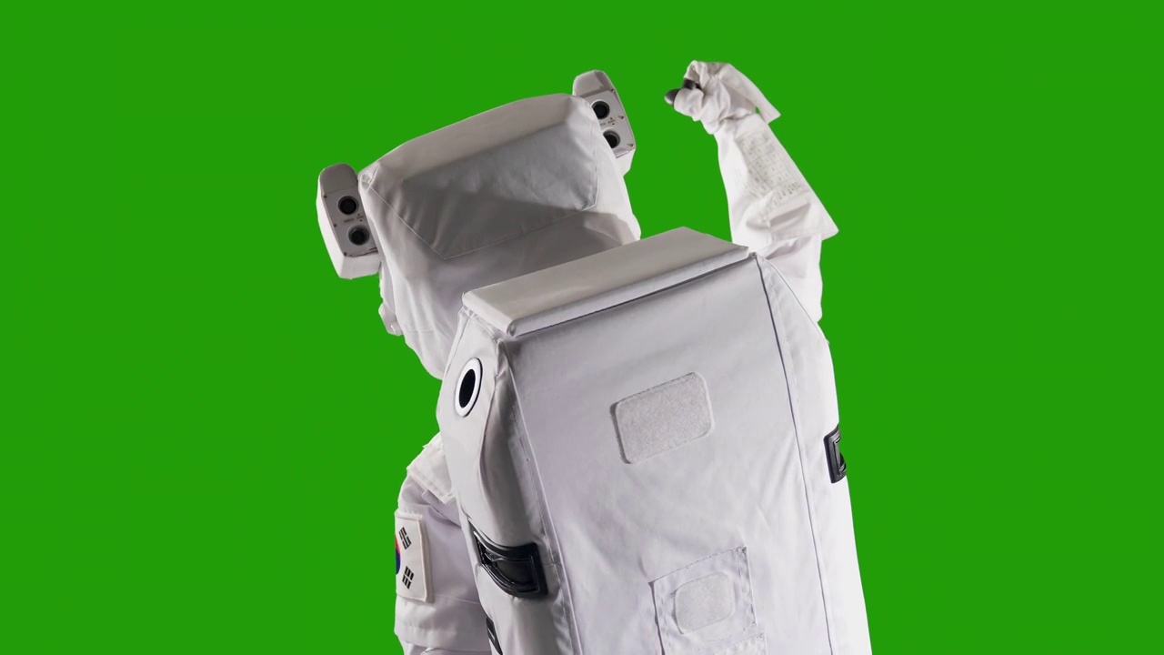 色度键-宇航员欢呼的背影视频下载