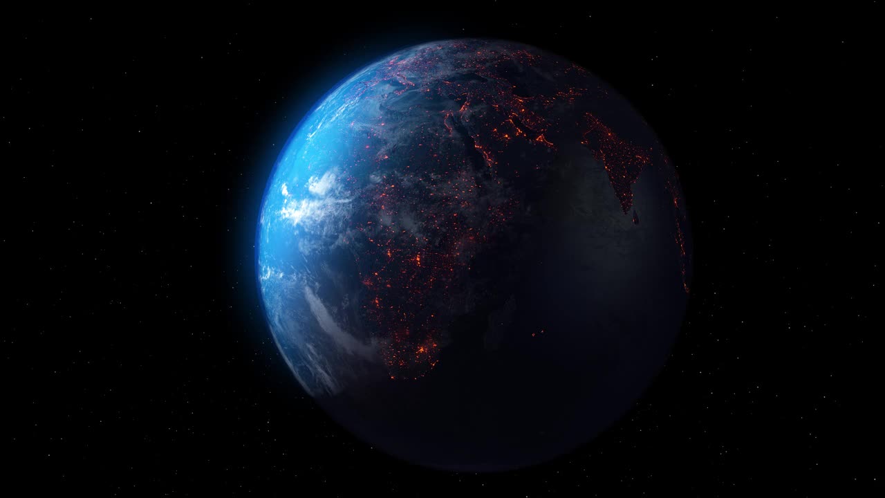 夜晚的非洲——从太空看到的地球(高亮)视频下载