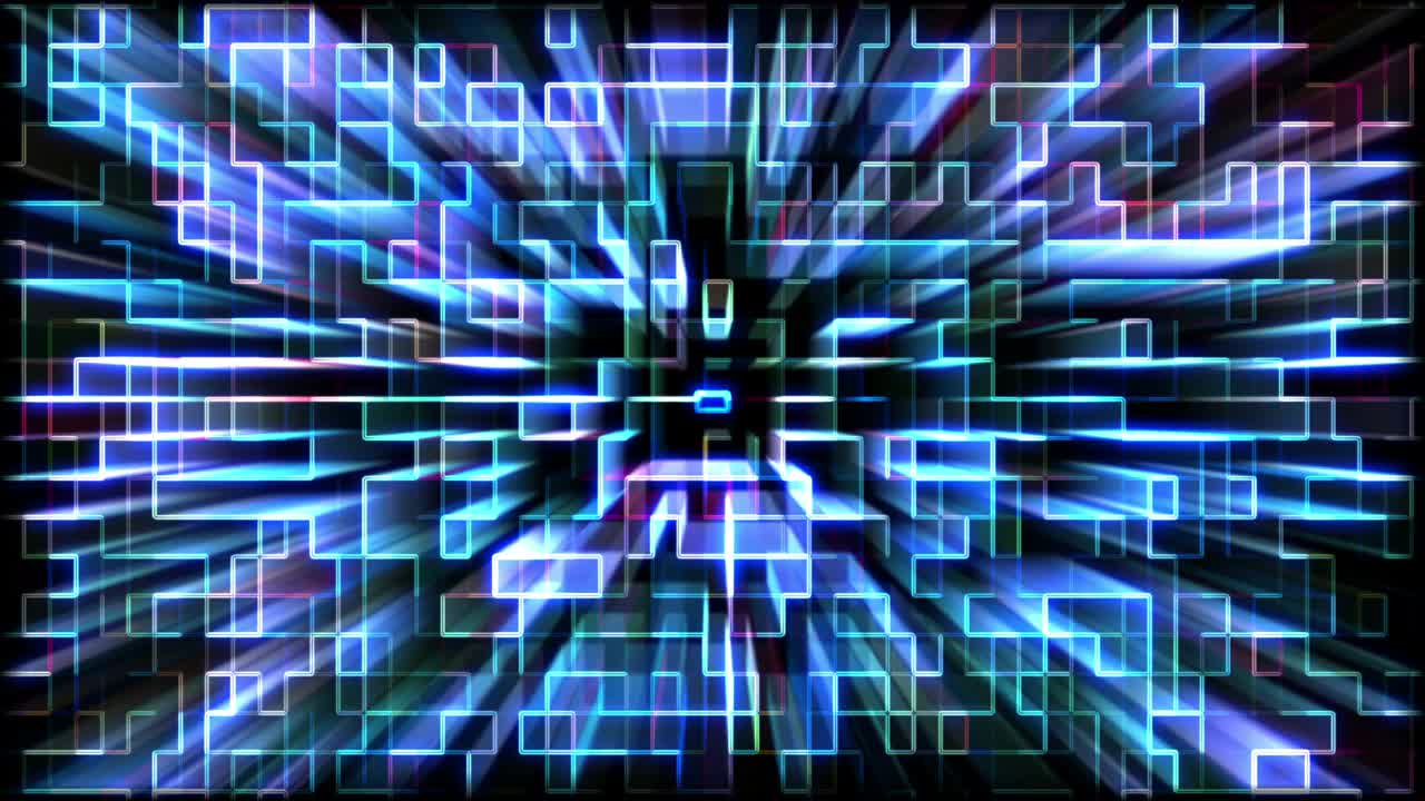 霓虹灯闪烁变化的数字迷宫视频素材