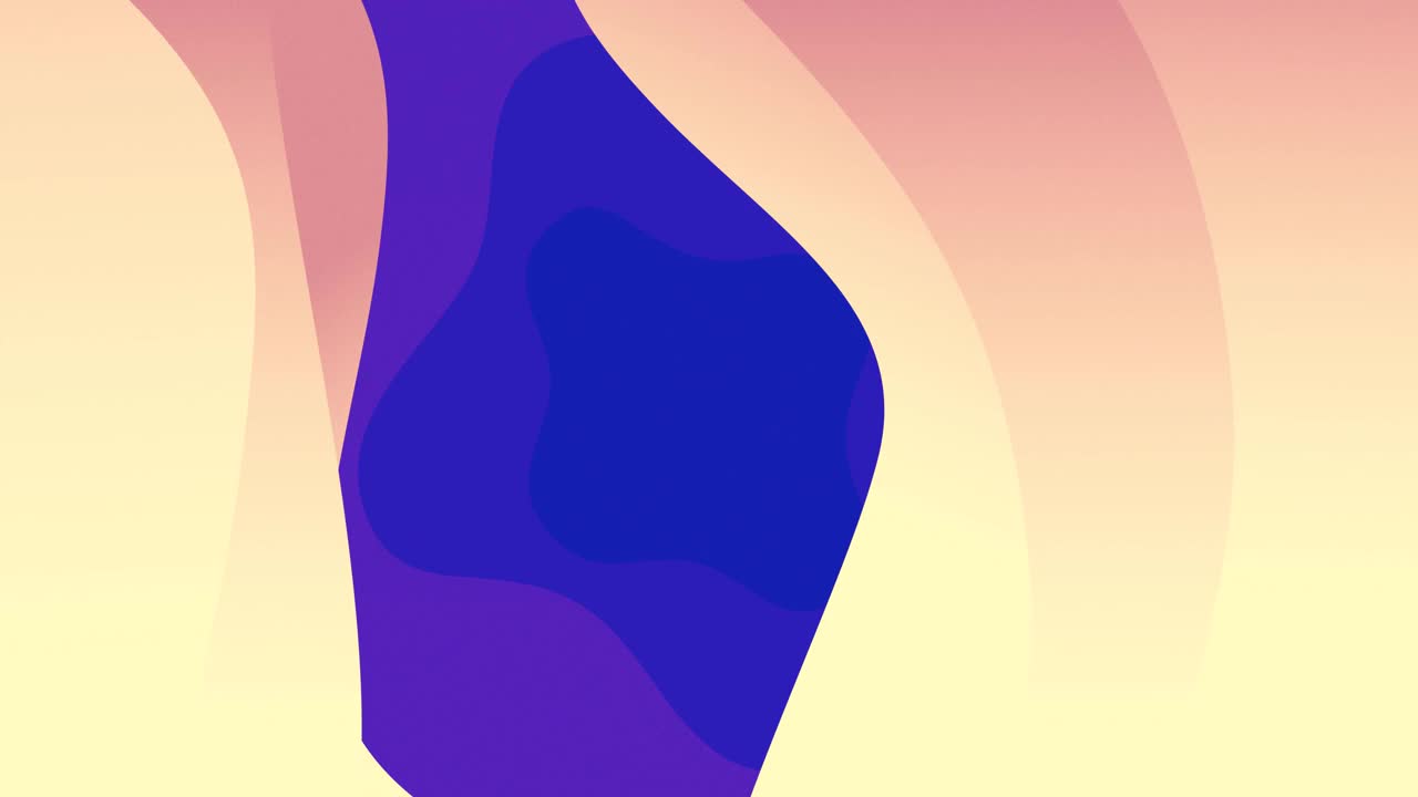 动画起伏的紫色和桃有机形式移动在深蓝色的背景视频下载