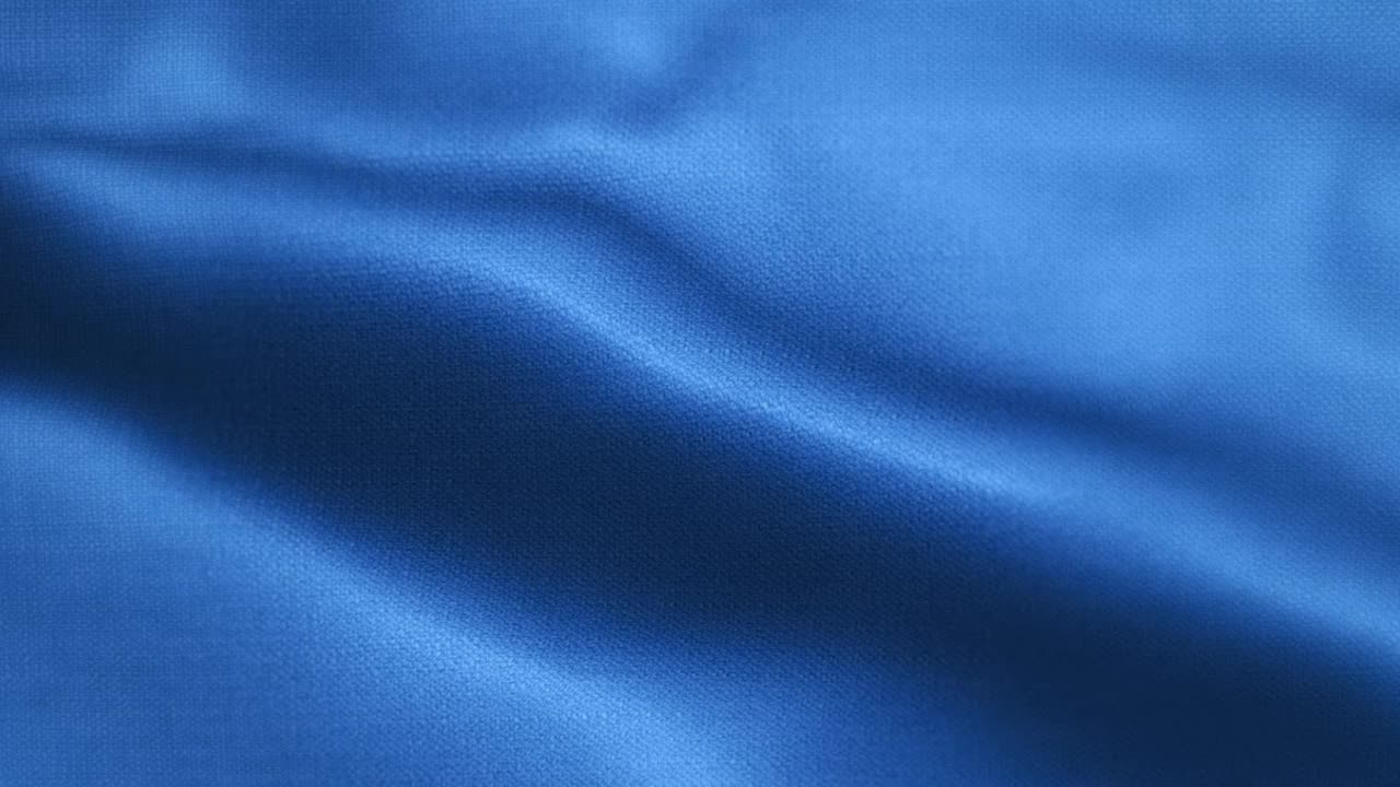 彩色空白挥舞和动画布旗纹理蓝色背景可循环Stock视频-适用于位移地图使用-缎面织物动画视频素材