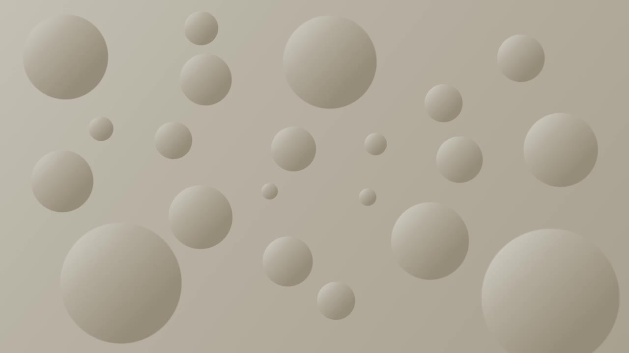 灰色三维抽象元缩放背景，球体动画，圆圈在运动视频下载