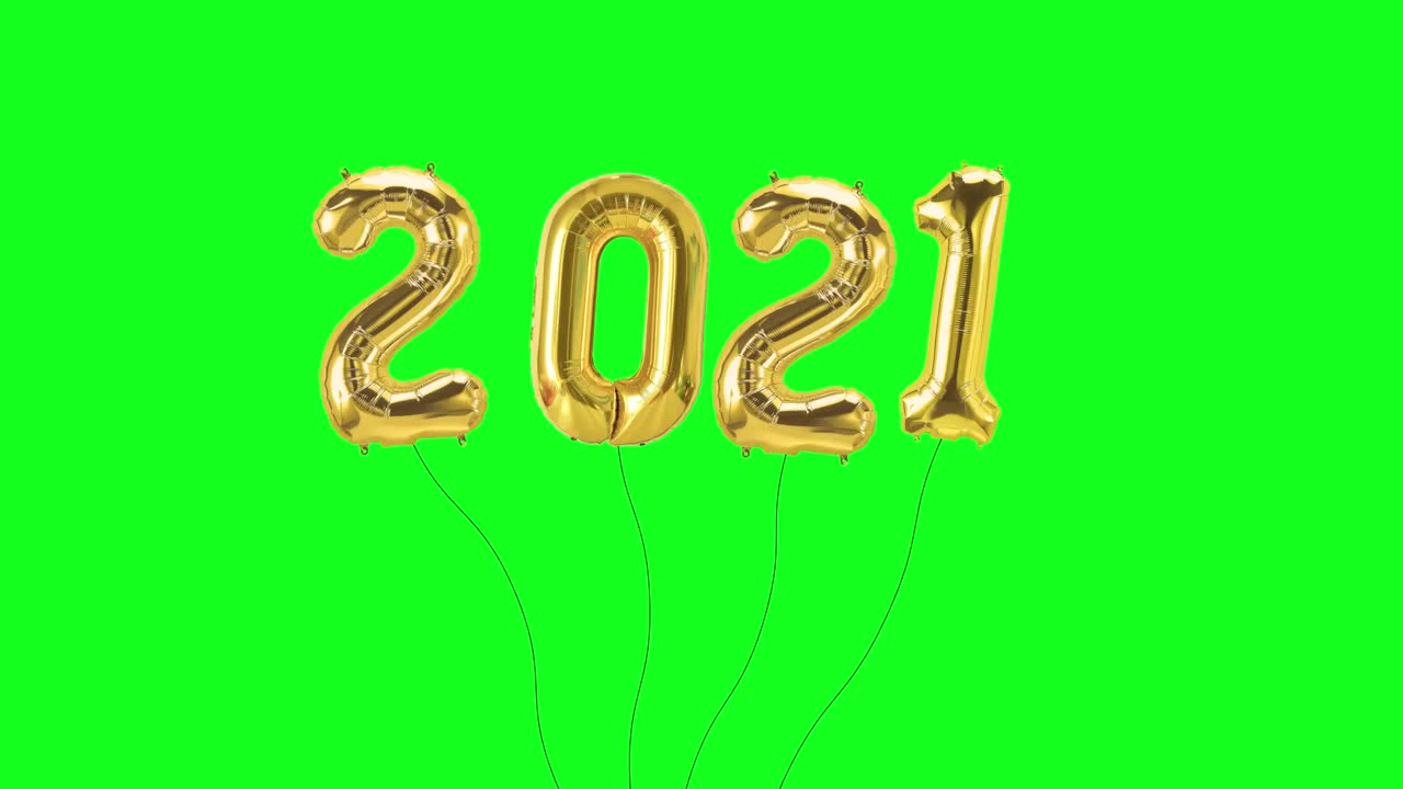 2022年新年快乐定格动画概念。黑绳，孤立于绿幕背景。视频下载