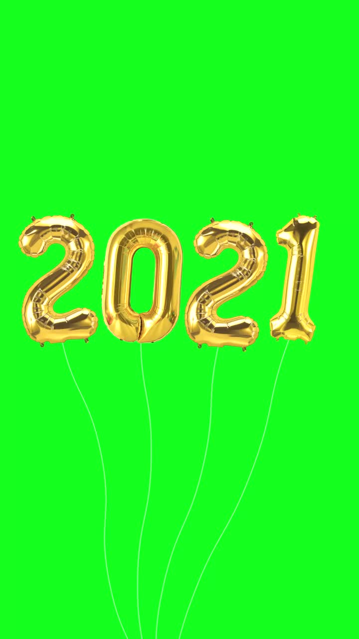 2022年新年快乐定格动画概念。白绳子，孤立在绿幕背景上。视频素材