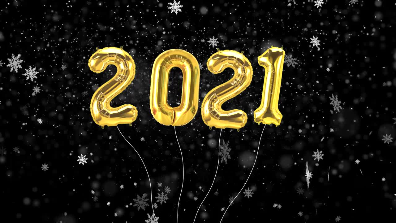 2022年新年快乐定格动画概念。雪晚上背景。视频素材