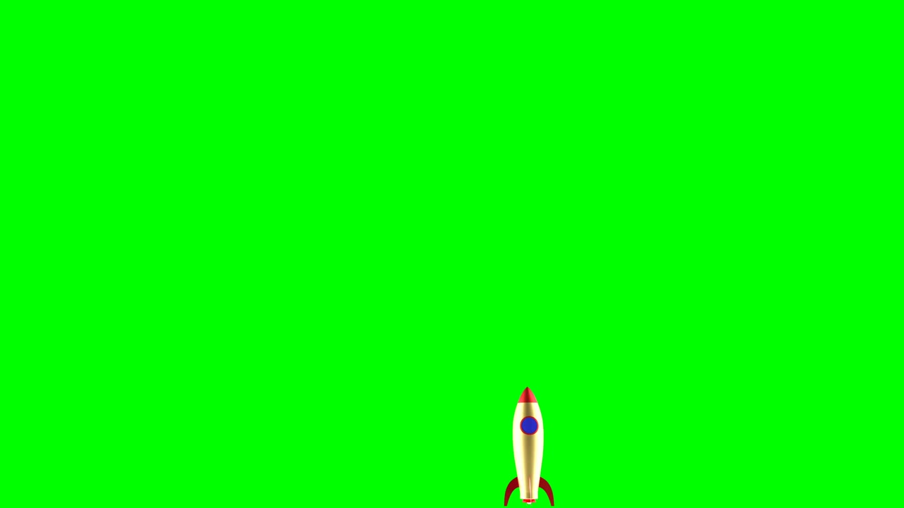 飞船火箭发射航天飞机在绿幕上启动商业成功4k视频素材