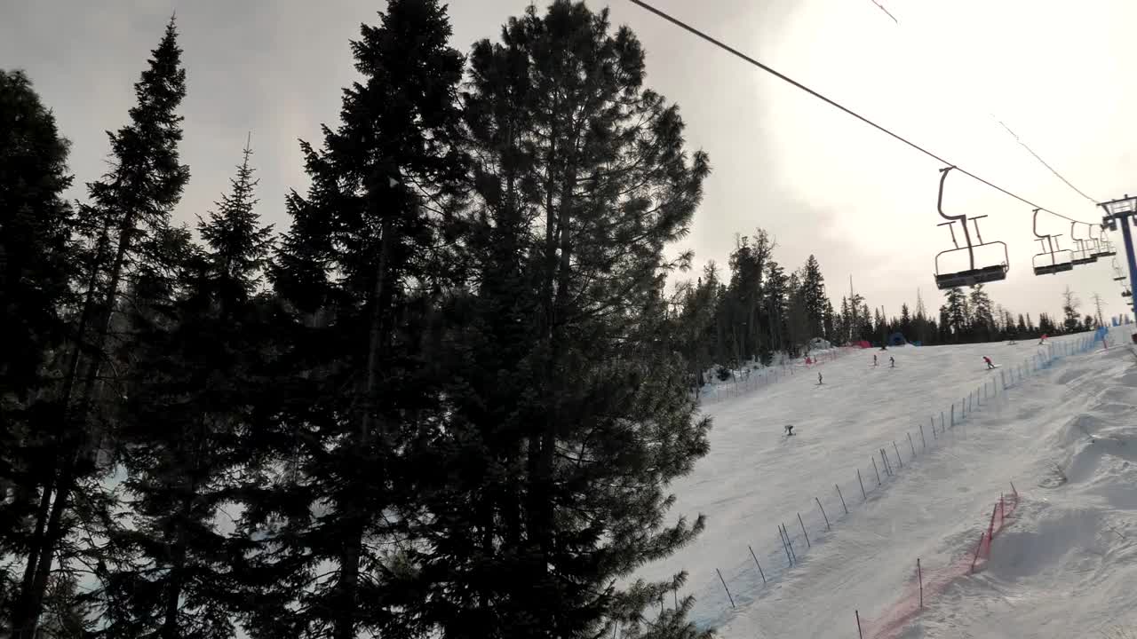 滑雪场,滑雪缆车,圣地,群众视频素材