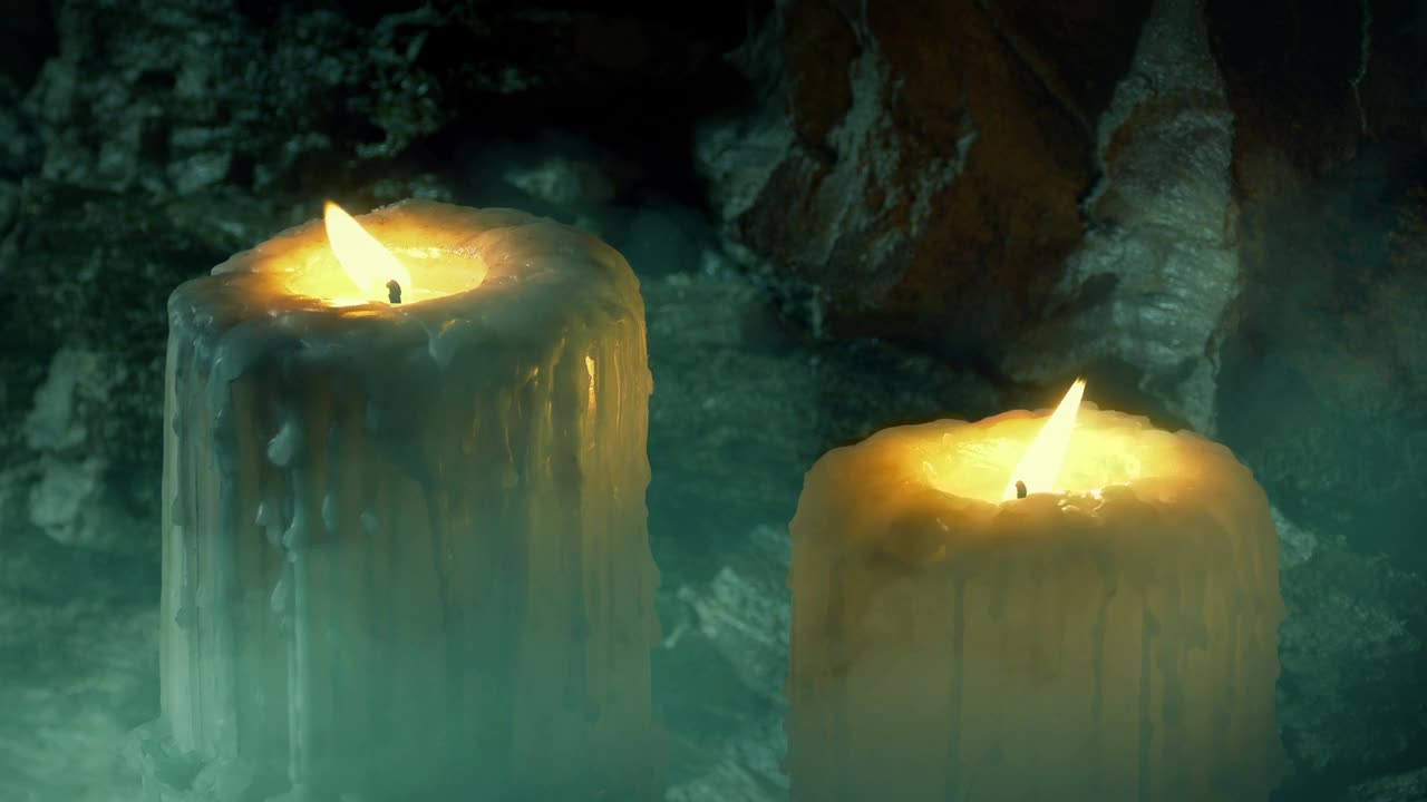 在女巫的洞穴里吹灭蜡烛视频素材
