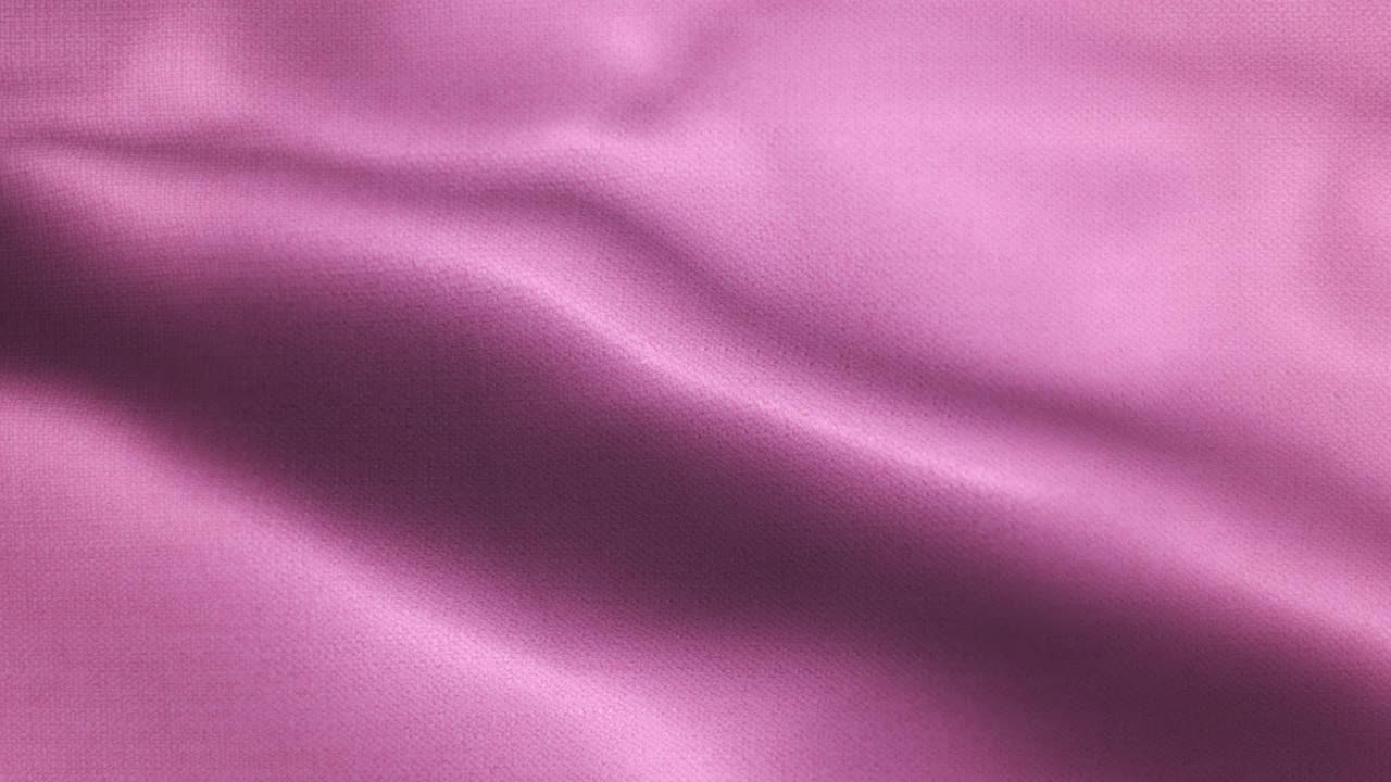 彩色空白挥舞和动画布旗纹理粉红色背景可循环Stock视频-适用于位移地图使用-缎面织物动画视频素材