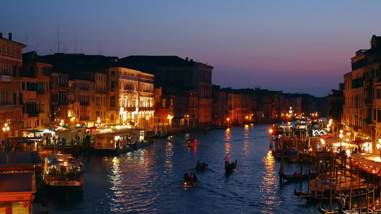 意大利威尼斯大运河黄昏视频下载
