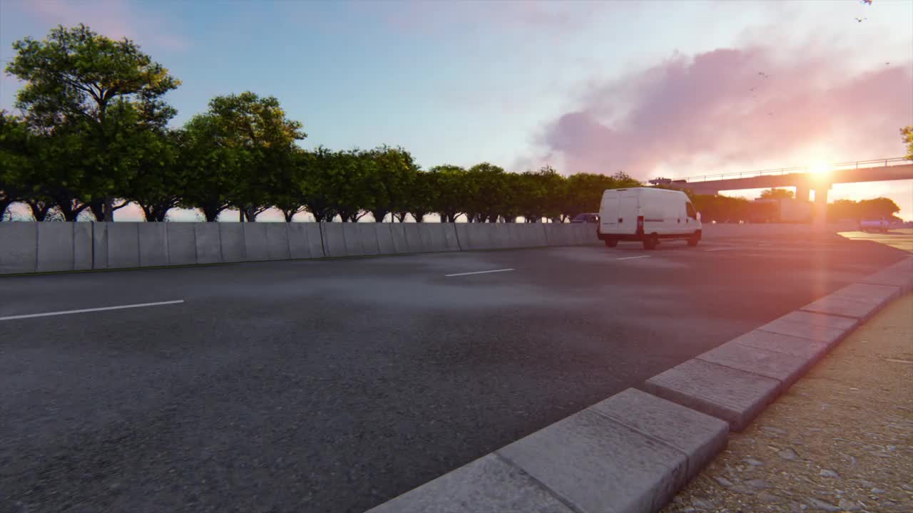 欢迎来到波恩，通往波恩的高速公路上的欢迎路标。高速公路场景动画视频下载