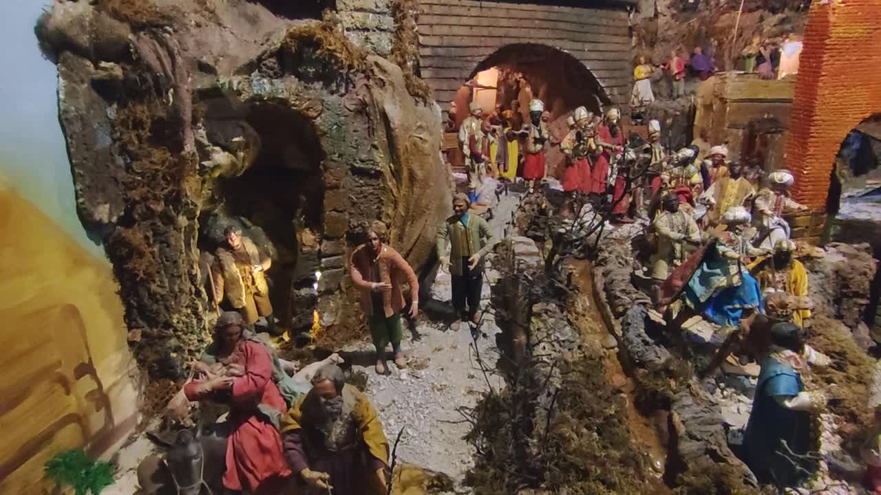 那不勒斯——圣尼古拉教堂里的那不勒斯基督诞生场景真主安拉Carità视频下载