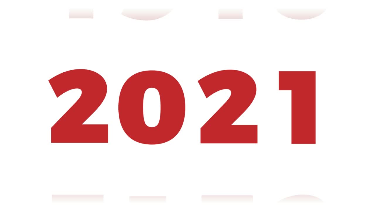 2022年新年快乐，寒假祝福，动画设计模板，红色数字。聚会的邀请。白色背景视频素材