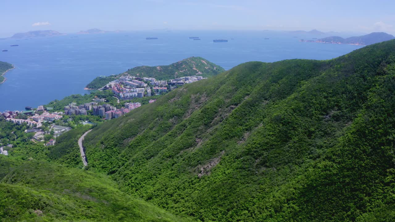 无人机拍摄的香港著名海滨城市赤柱视频下载
