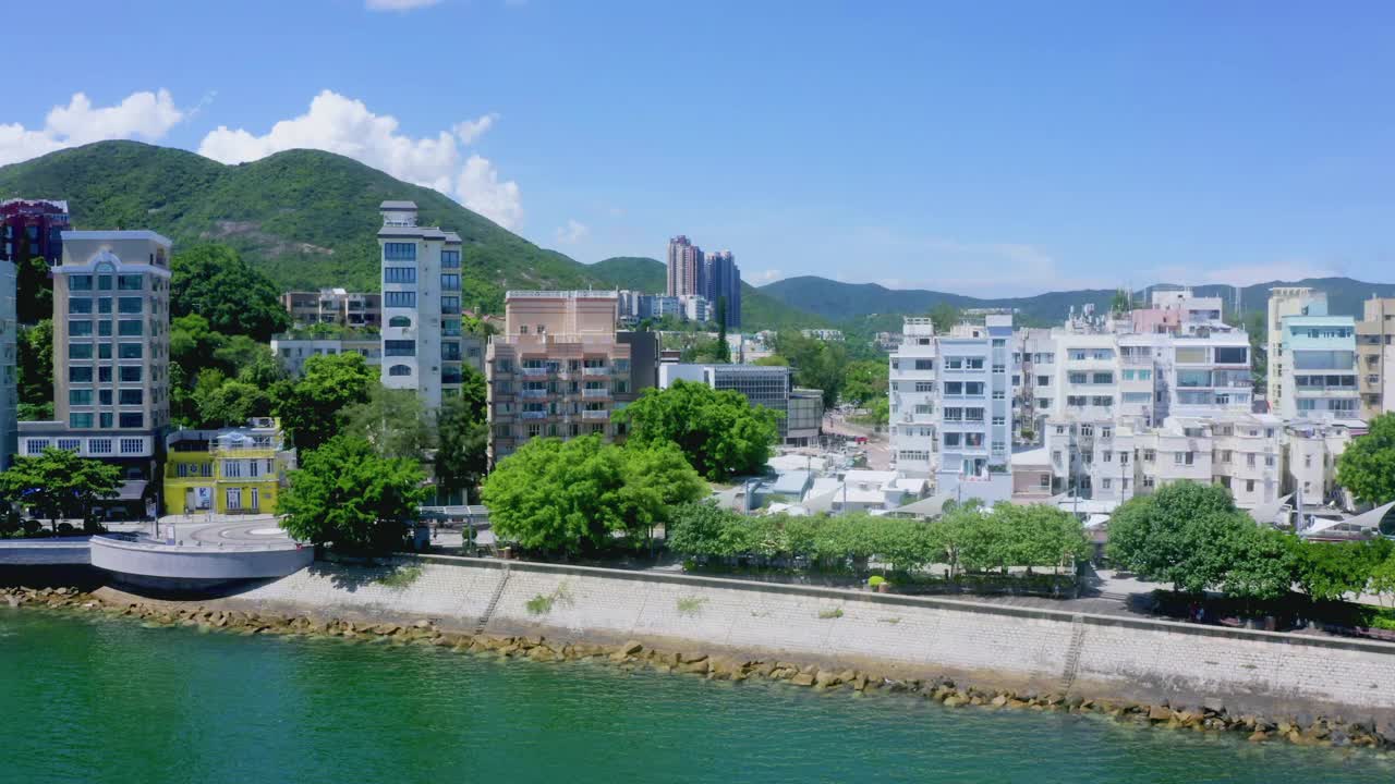 无人机拍摄的香港著名海滨城市赤柱视频下载
