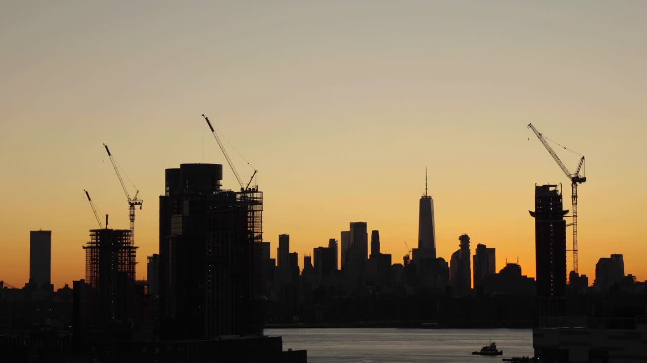 纽约市建筑起重机视频下载