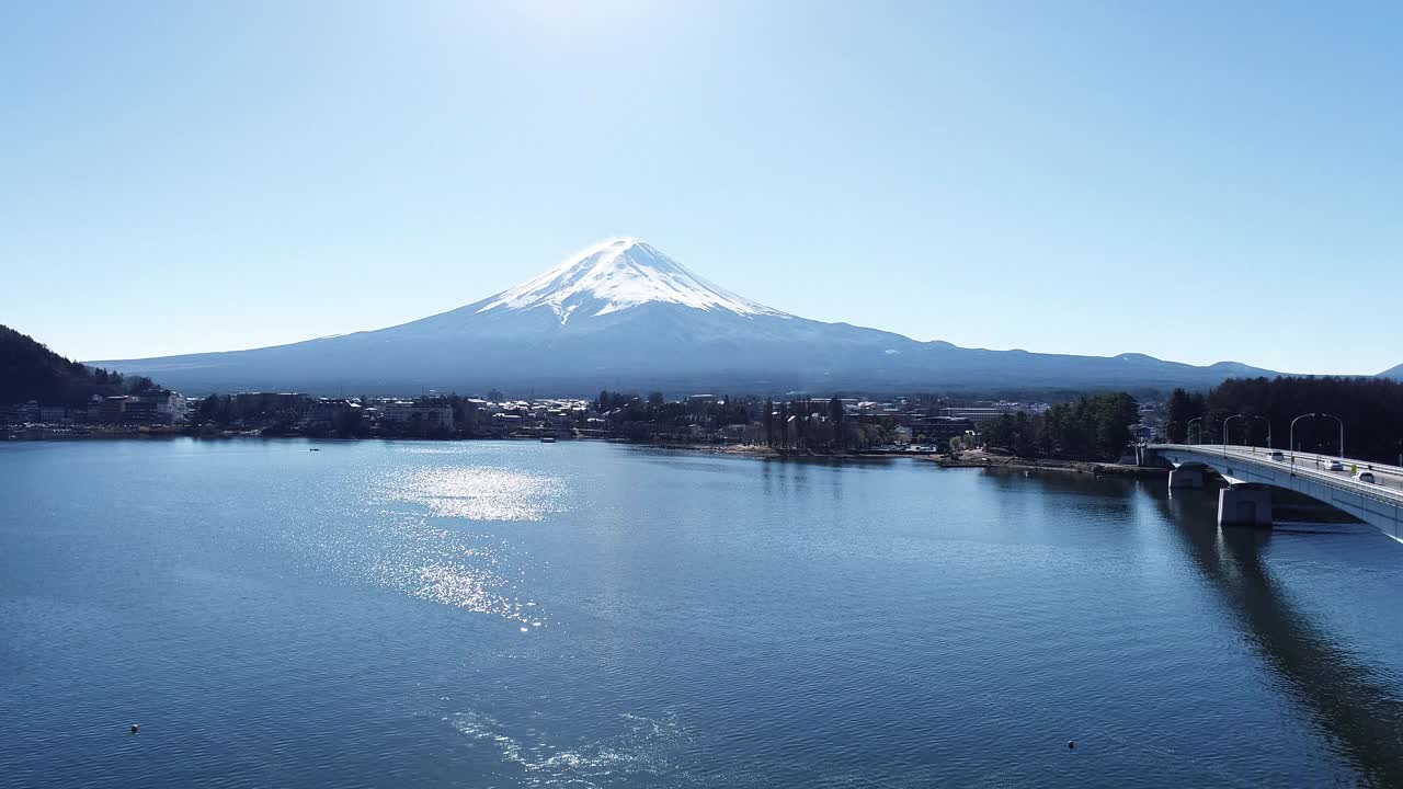 富士山与川口湖，日本视频下载