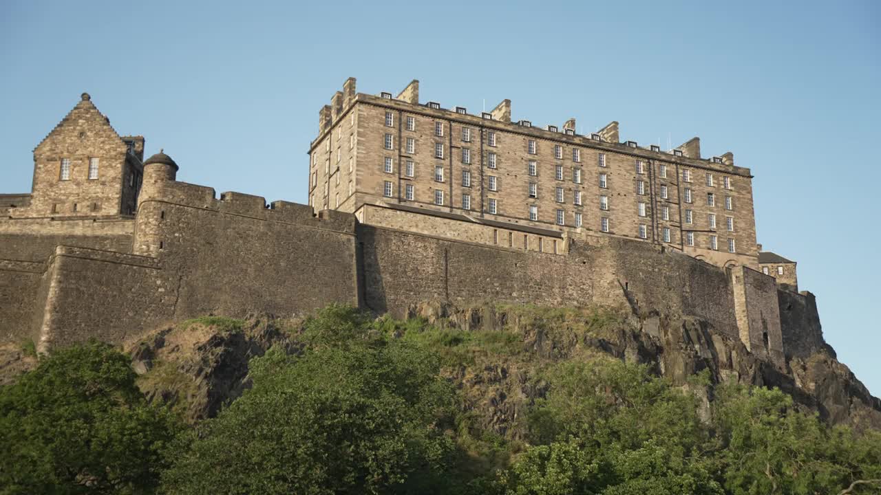 爱丁堡城堡，联合国教科文组织世界遗产，爱丁堡，洛锡安，苏格兰，英国，欧洲视频素材