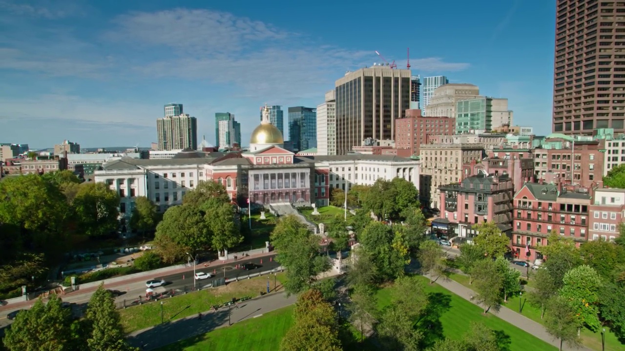 鸟瞰马萨诸塞州议会大厦视频下载