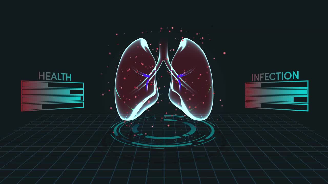 肺部感染疾病- 4K循环医学背景视频下载