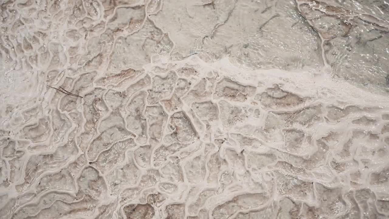 土耳其Pamukkale的石灰华梯田视频素材