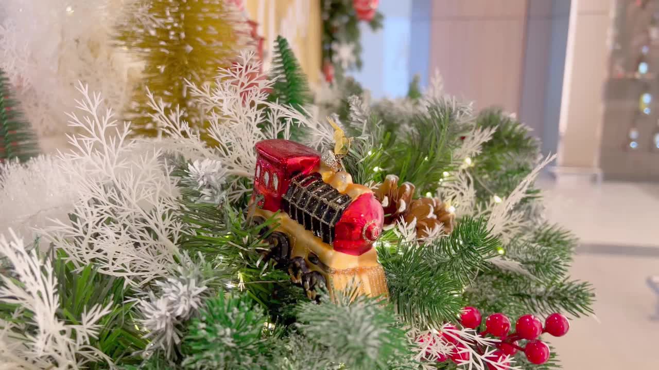 模糊创意圣诞背景在市场视频下载