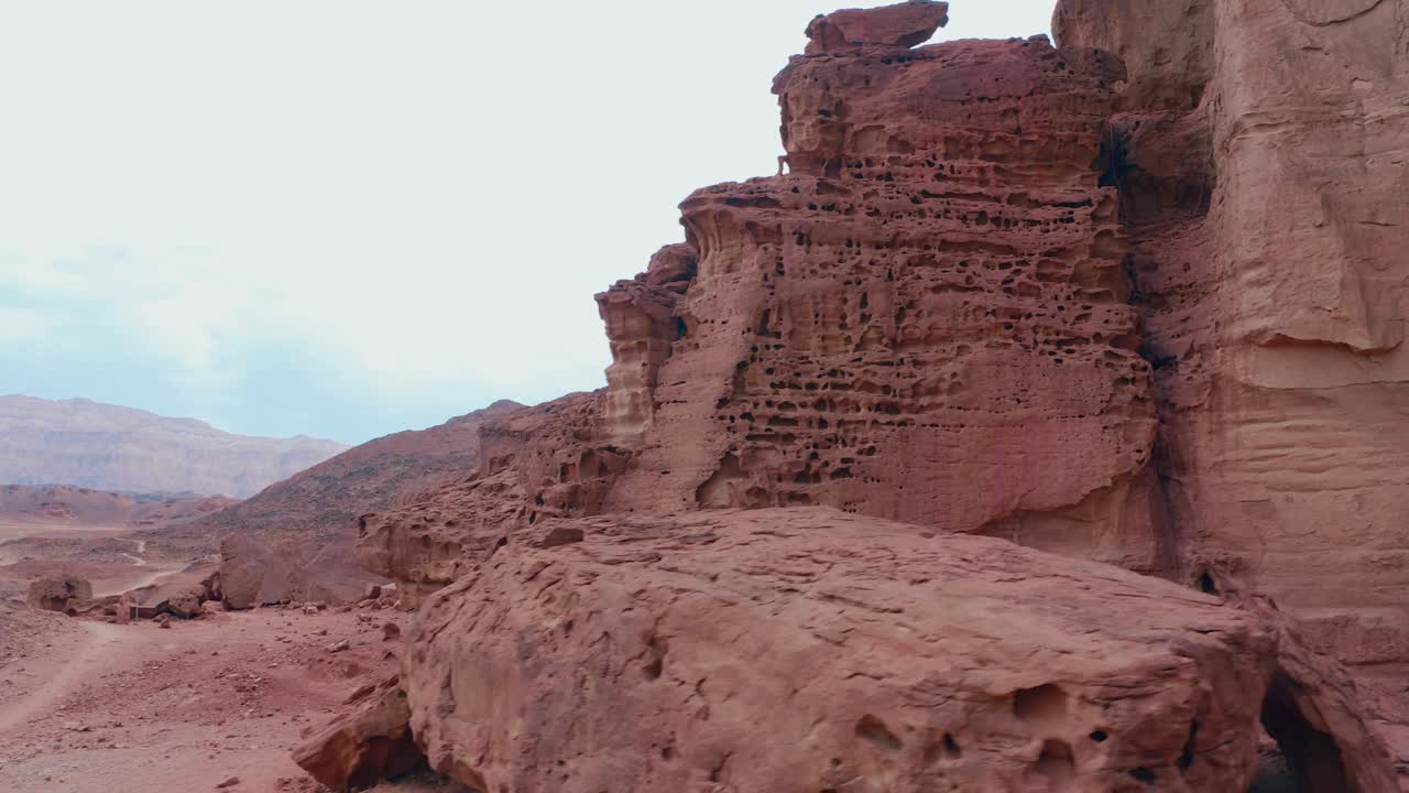 荒山地区石质砂岩构造观视频素材