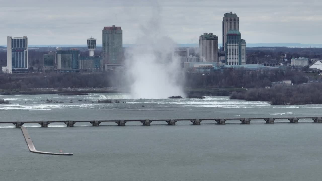 尼亚加拉瀑布的鸟瞰图，安大略，加拿大视频下载