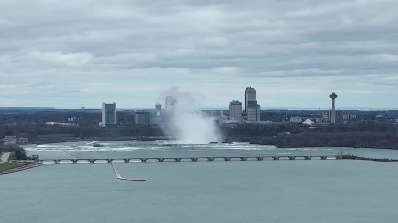 尼亚加拉瀑布的鸟瞰图，安大略，加拿大视频下载
