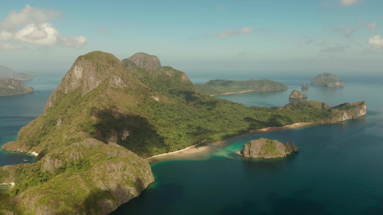 海景与热带岛屿El Nido，巴拉望，菲律宾视频素材
