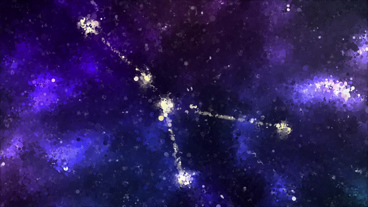 黄道十二宫巨蟹座，抽象动画由星星过渡为符号视频下载