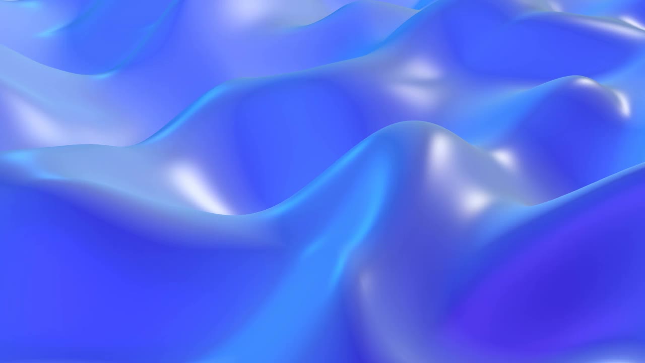 趋势颜色蓝色波浪3d传单设计软波浪能够循环无缝4k视频素材