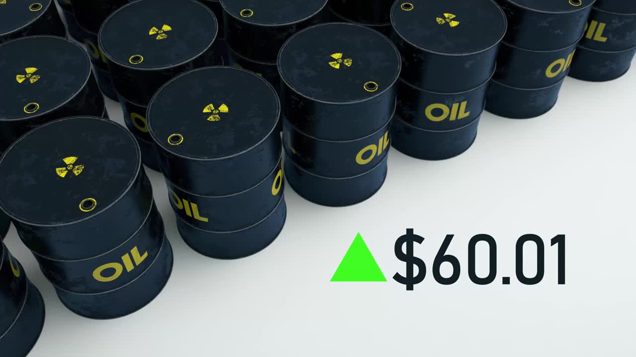 石油桶，石油桶，价格上涨视频下载