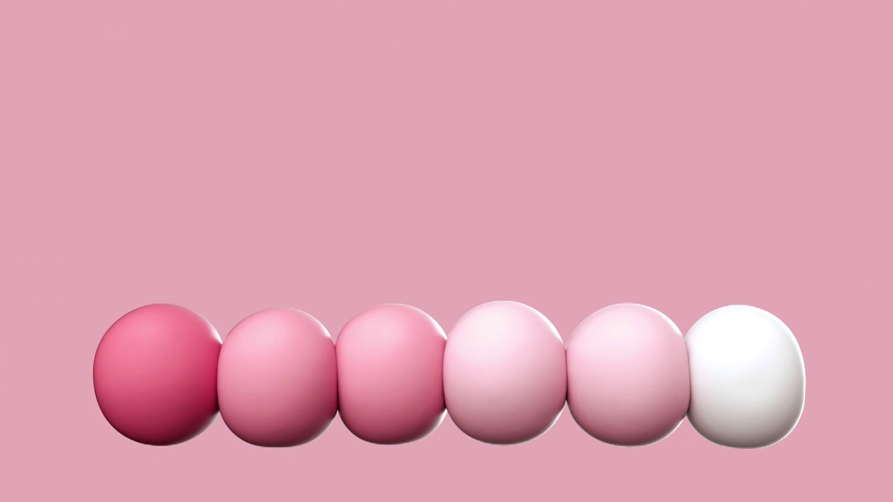 旋转的球圈(粉红色)牛顿的摇篮视频素材
