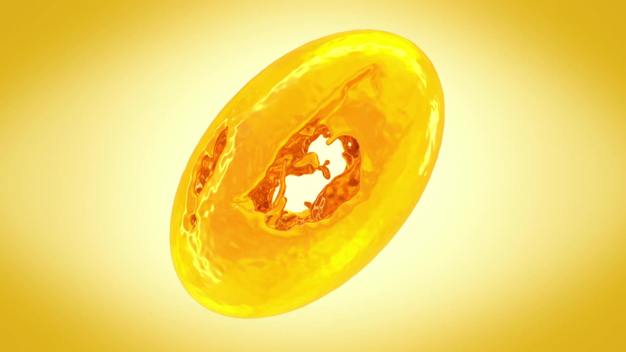 3d动画液体橙胶囊与阿尔法伴侣视频素材