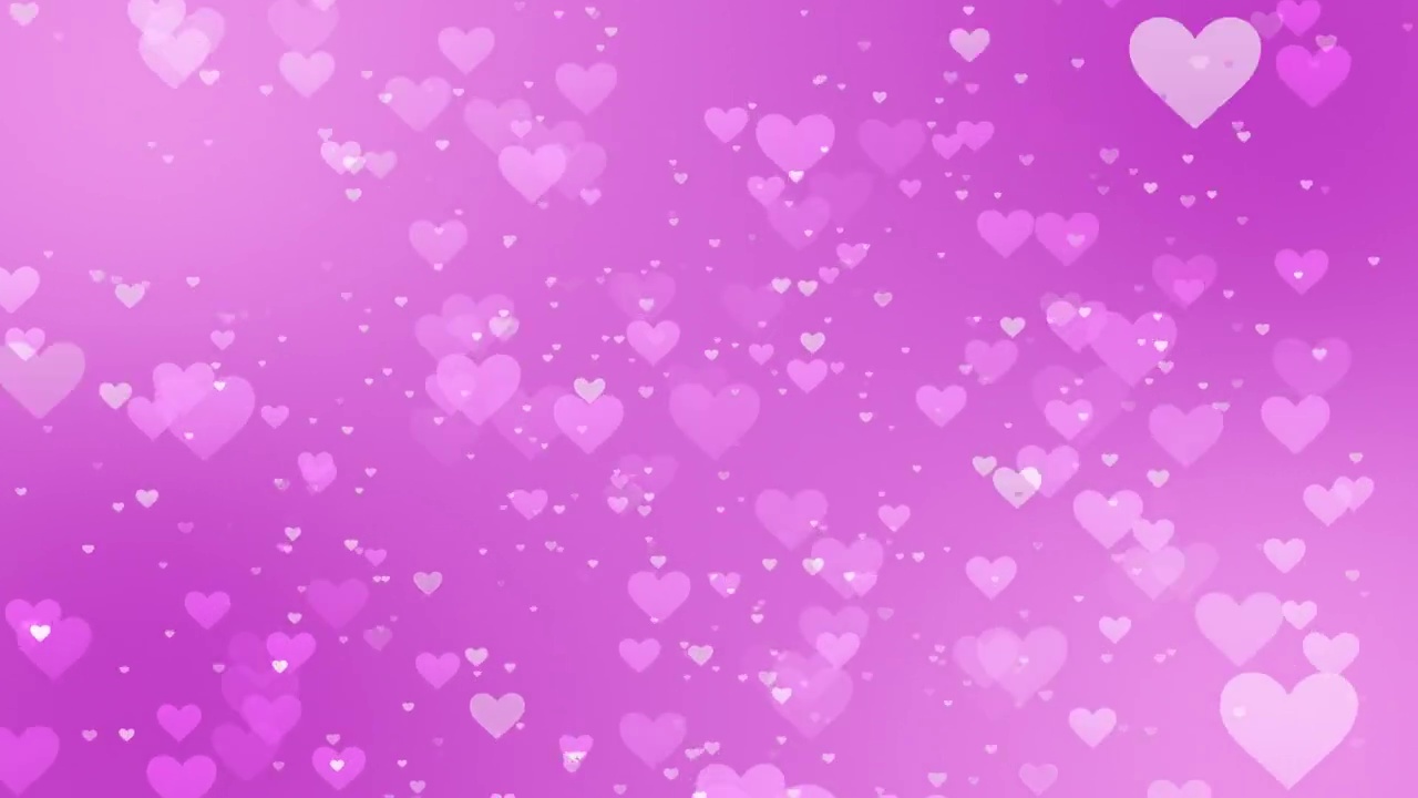 软粉红色的心背景，可循环的动画浮动情人的心视频素材