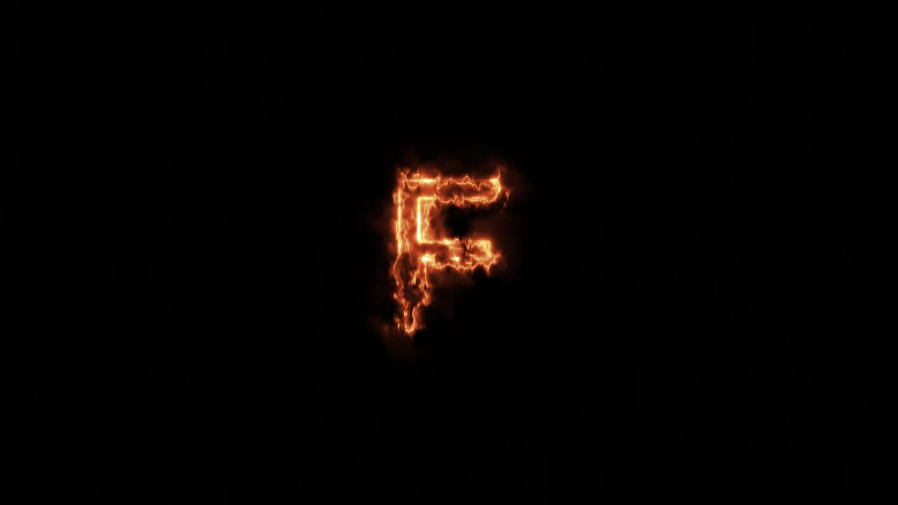 燃烧的字母F视频素材