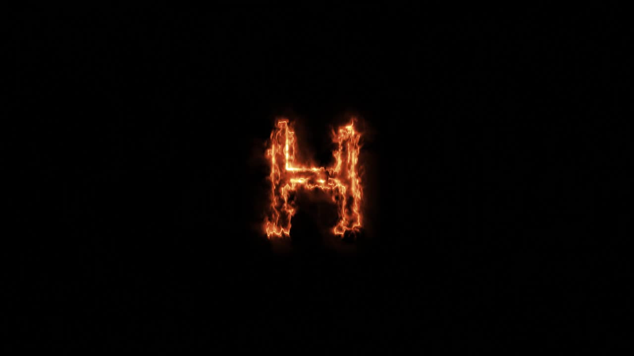 燃烧的字母H视频素材
