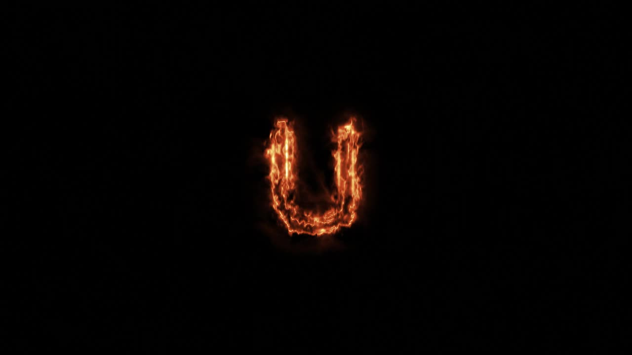 燃烧的字母U视频素材