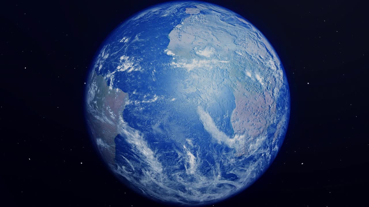行星地球的全球视图从太空显示真实的地球表面和世界地图，就像在外层空间的观点视频素材